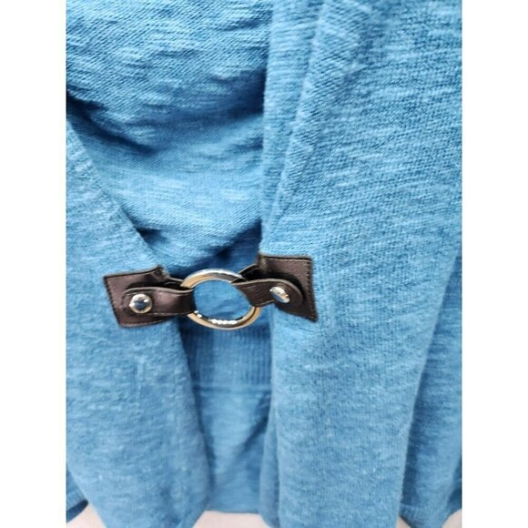 Soft Surroundings Womens XL Blue Open Front Cardigan With Metal Ring Closure - Picture 2 of 6